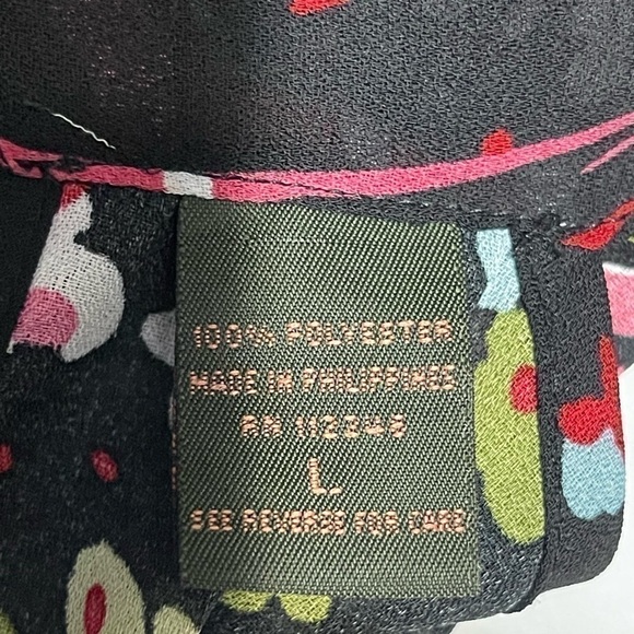 SERE NADE New York Floral Multicolored Sleeveless Black Halter Neck Top Large - Picture 15 of 16